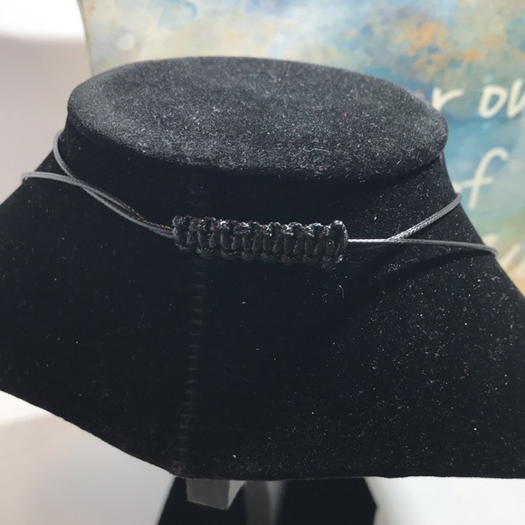 Snowflake obsidian choker necklace handmade boho three bead healing necklace - Picture 5 of 5